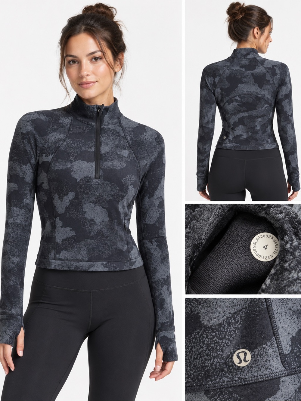 Lululemon Camo Half Zip Long Sleeve Pullover Size 4
